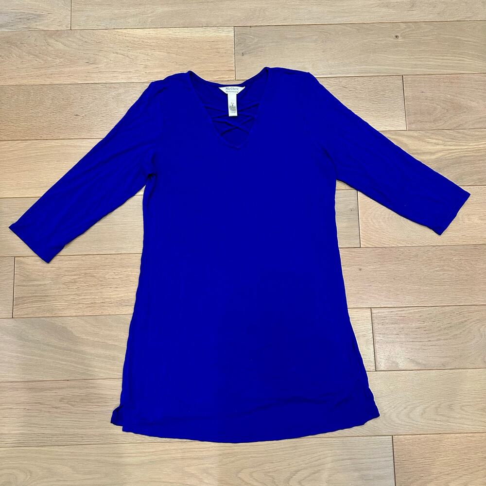 Ma Cherie Maternity Royal Blue Criss Cross Top Size Small
